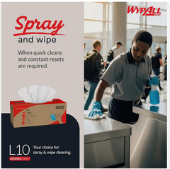 Kimberly-Clark 05322 L10 Wypall 125Pk utility wipe paper towel 10.25×12″A10A11