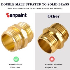Sanpaint Garden Hose Connector, Male Double Male(2 Pack), Pack)