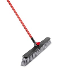 Libman 24in. Rough Surface Push Broom, 60in.L Handle, Model# 879