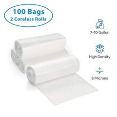 ProCure 7-10 Gallon Clear Garbage Can Liners, 100 Count – Small – Medium Tras…