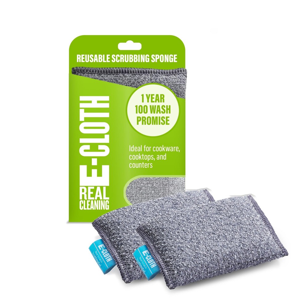 E-Cloth Non-Scratch Scrubbing Pads – Microfiber New Version, Gray – 2 Pack
