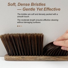 Zoolinn Wood Dusting Brush Handheld Soft Bristle Cleaning Broom For Furniture