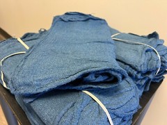 2500 PIECES NEW BLUE INDUSTRIAL SHOP RAGS CLEANING TOWELS