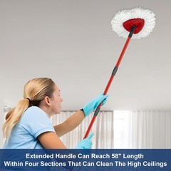 Mop Replace Heads Handle and 1 Sets + 2 White + 1 Base