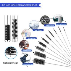 12 Pcs Flexible Tube Pipe Cleaner Brush Set Long Straw Cleaning Brushes