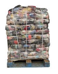 FULL SKID 10 LB Compressed Bag of Colored Cotton Sweatshirt Rags – 1,000 LB/skid