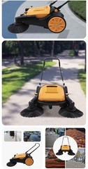 26″ Handpush Sweeper Industrial Walk-behind Floor Board Sweeping Cleaning Tool