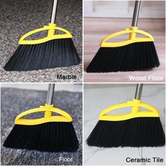 Gloffer Soft Bristles Broom for Indoor Sweeping, Household Cleaning Yellow