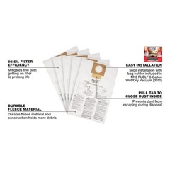 Milwaukee Tool 49-90-1979 Fleece Dust Bags For M18 Fuel 6 Gallon Wet/Dry Shop