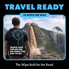 DUDE Wipes Unscented Travel – 1 pack (18 18 Count (Pack of 1), White