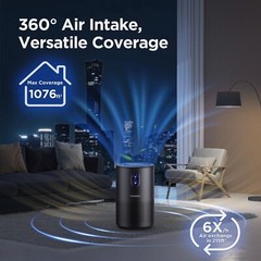 MOOKA Air Purifiers for Home Large Room up to 1076 ft², H13 True HEPA Air F