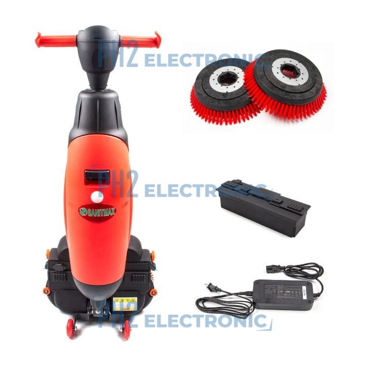Sanitmax SM430 17″ Walk behind Floor Scrubber Machine,Includes 3 Lithium Battery