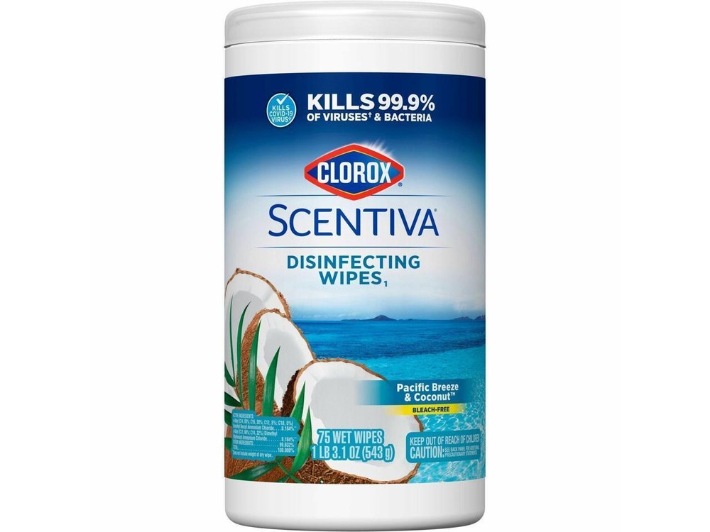 Clorox Scentiva Wipes, Bleach Free Cleaning Wipes – 75Wipes/Canister 60037