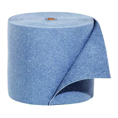 Pig Blu105 Sorbent Roll, 20 Gal, 15 In X 150 Ft, Universal, Blue, Fibers