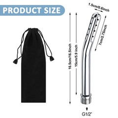 Metal Shower Cleaner Enema Douche System, Handheld Water Nozzle Silver