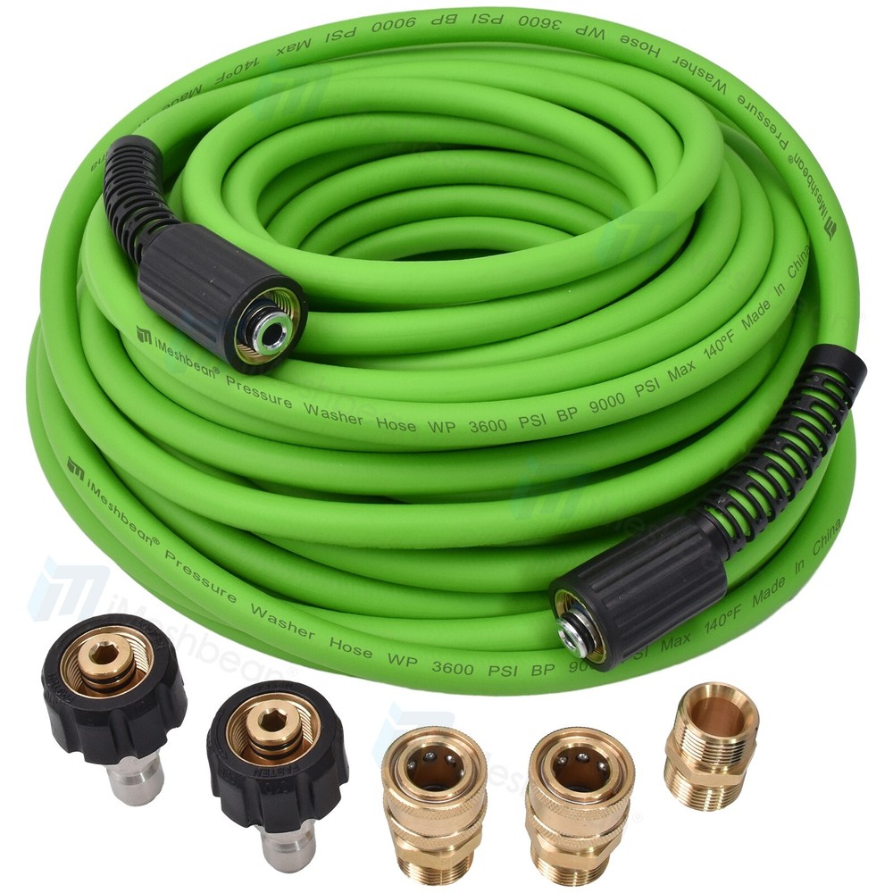 3600 Super Flexible Pressure Washer Hose M22(14&15mm) Female& 3/8″ Quick Connect