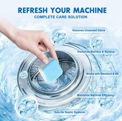 Washing Machine Cleaner Tablets and Deodorizer: 24 24 Count (Pack of 1), Blue