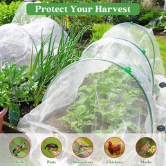 67 Pcs Garden Netting Kit, 10×25 Ft Ultra Mosquito Bird Netting with 6 Hoops &