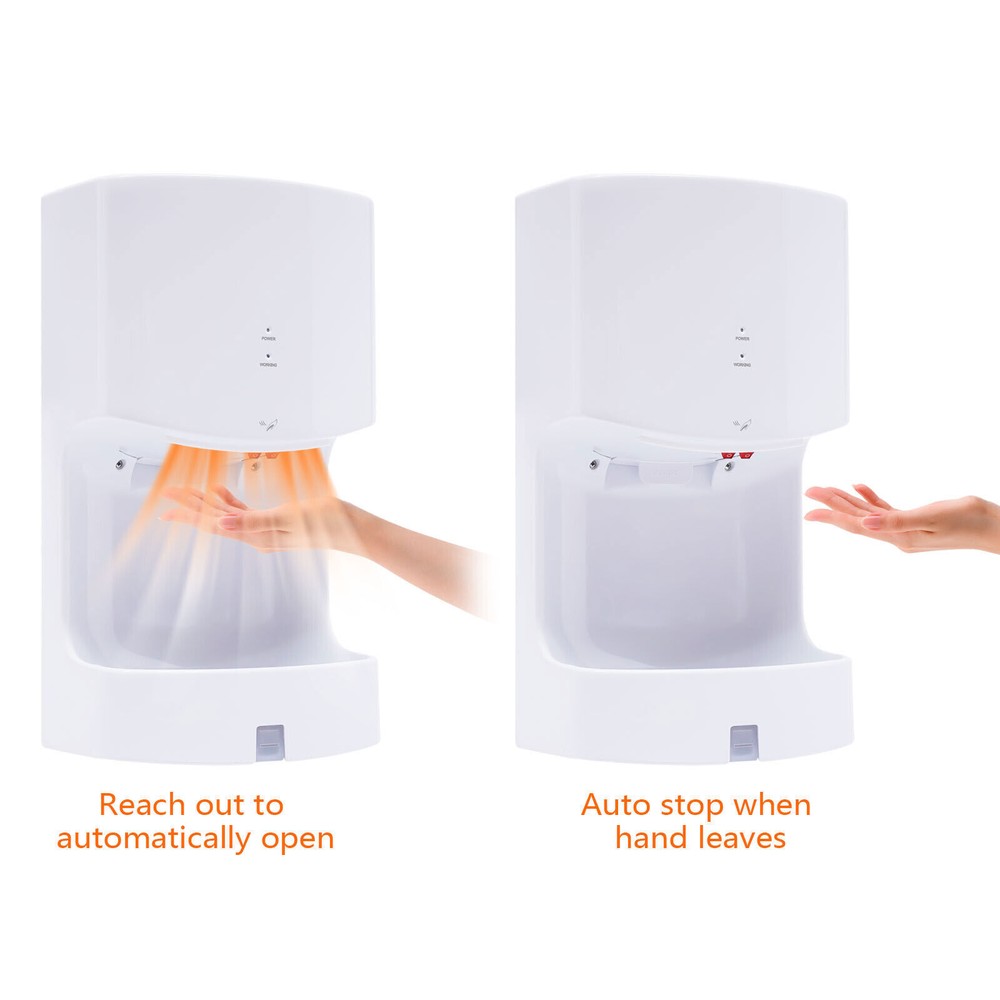 1200W Wall Mounted Automatic Hand Dryer Commercial High Speed Hot Air Wiper USA