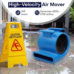 High Velocity Floor Dryer 4000 CFM 3 Speed Corded Electric Carpet Blower
