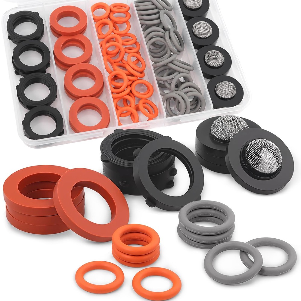 NBRINGO 84 Pieces Power Pressure Washer O Rings, Garden Hose 1/4″, 3/8″, 3/4″