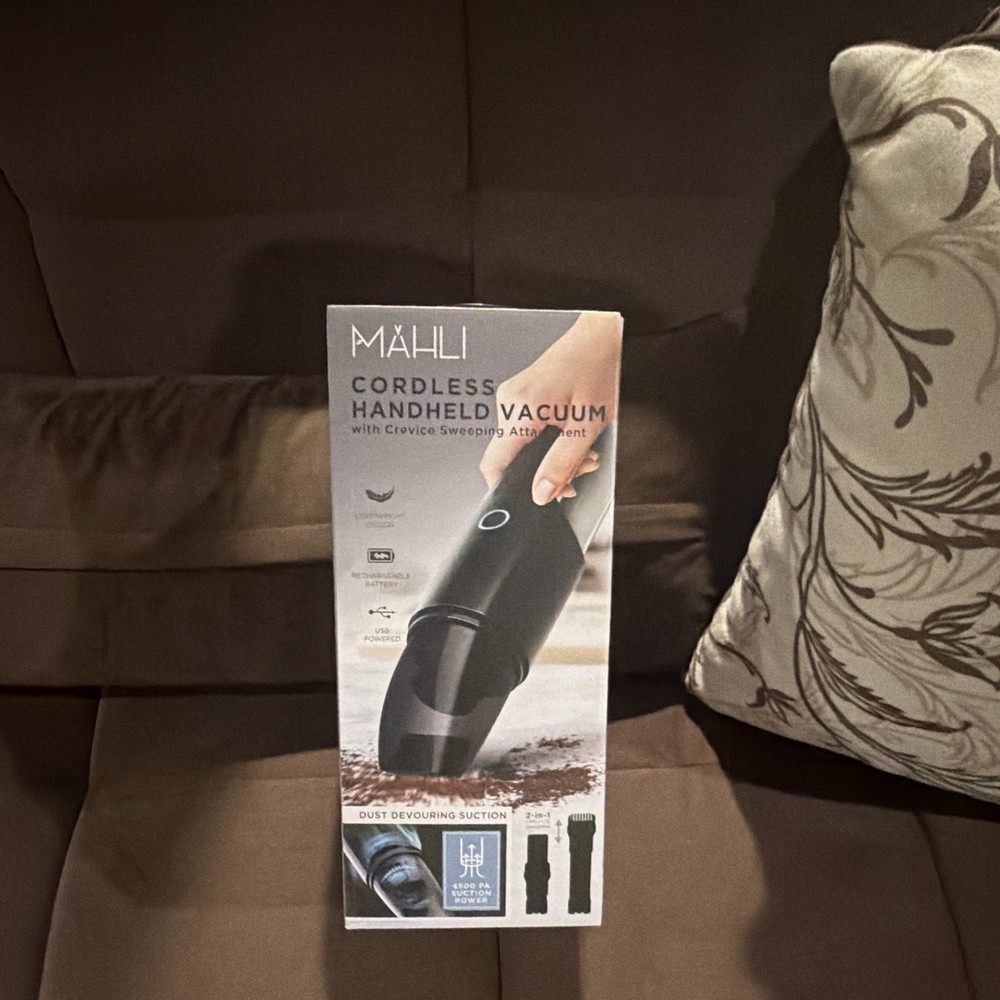 MÄHLI Cordless Handheld Vacuum MVAC1001BH Bagless HEPA w/ Crevice Tool