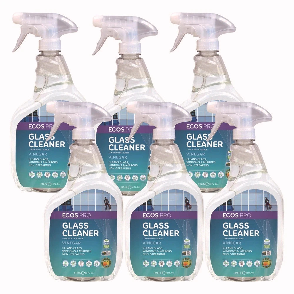 ECOS PRO PL93006CT 32 oz Glass Cleaner Spray Bottle – Vinegar Scent (6/CT) New