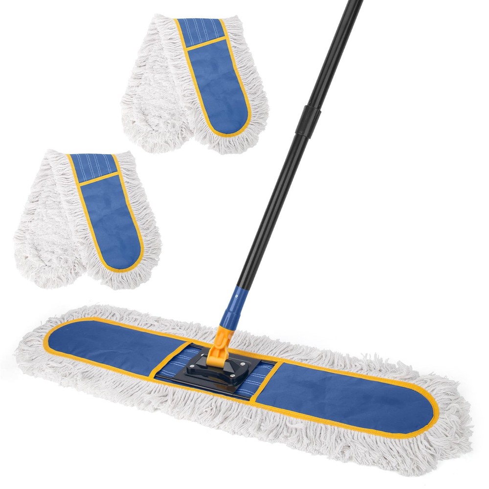 KeFanta 36″ Commercial Dust Mops for Mop + 2 Pads, Blue