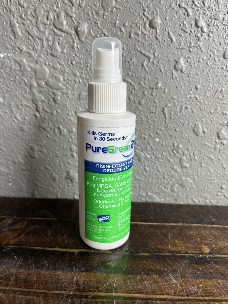 2 Pack PureGreen24 Disinfectant Deodorizer 4oz Spray Bottle Non-Toxic EPA Reg