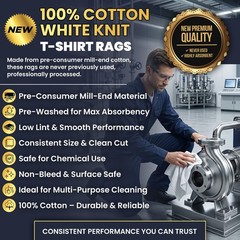 New White Knit T-Shirt Rags 10 lbs. Compressed Box Multipurpose Cleaning Cloths