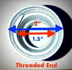 Carpet Cleaning Vacuum Hose Cuff Adapter 1.5″ Threaded x 2″ Slip-On Enlarge Cuff