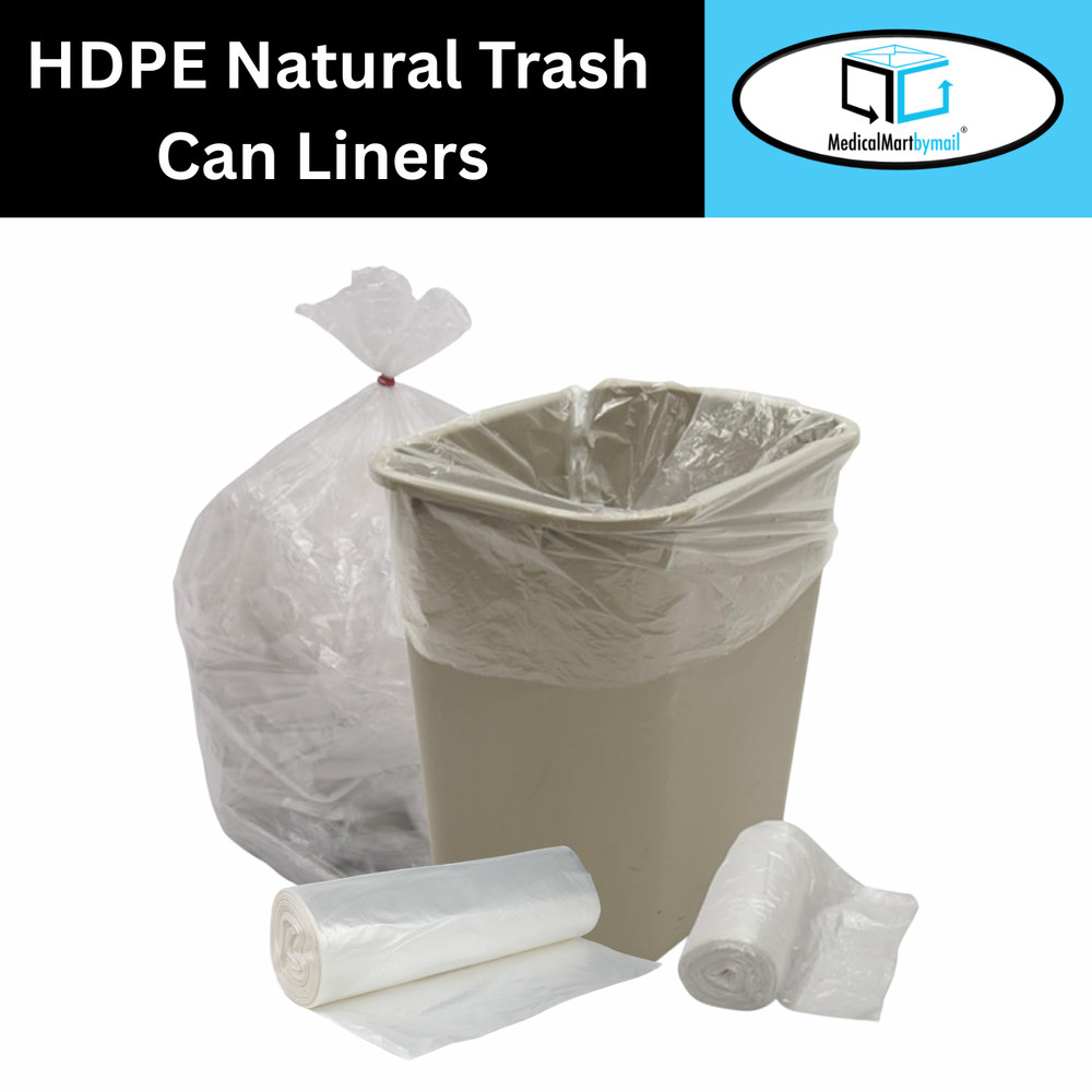 Trash Can Liner Bags 20-30 Gal 500 Pieces 30″ x 37″ HDPE Natural 0.51 Mil