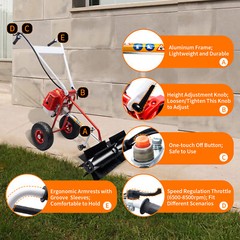 43cc 2-stroke Petrol-powered Sweeper Broom Lawn Gravel Turf Walk Behind Sweeper