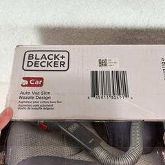 Black+Decker BDH1220AV Car Vacuum 12V Handheld 4ft Flexible Hose Slim Nozzle Red