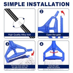 KeFanta 60 Inch Mop Handle Commercial Heavy Duty,Industrial Metal Mop Stick R…