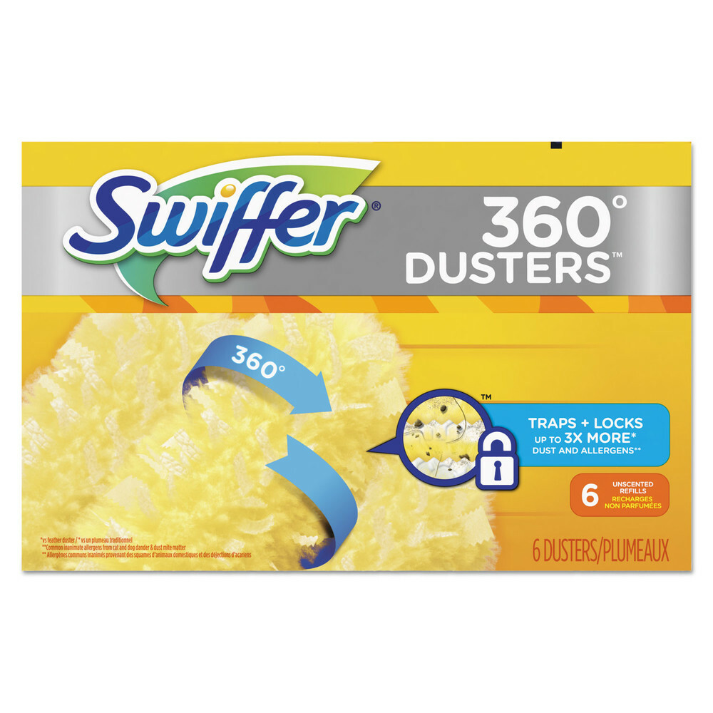 Swiffer 21620CT 360 Dusters Refill Dust Lock Fiber – Yellow (4/Carton) New