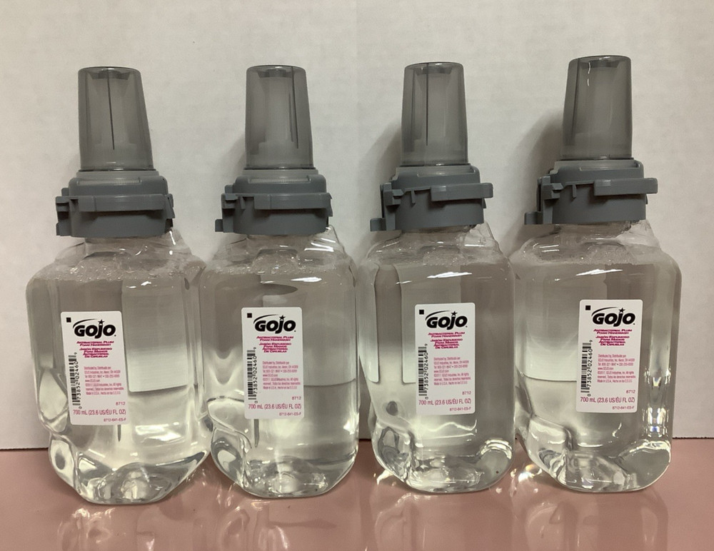 4x GOJO 8712 Antibacterial Plum Foam Handwash 700ml ADX-7 Dispenser Refills