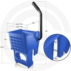 Side Press Wringer Replacement for Commercial Mop Bucket, 26 and 33 qt – Blue