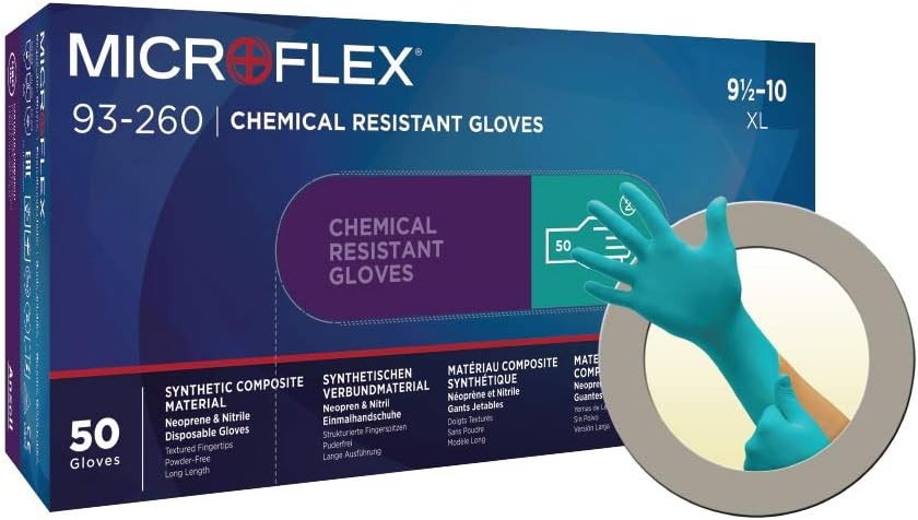 Microflex 93260100 93-260 7.8 Mil Triple-Layer Disposable Neoprene and