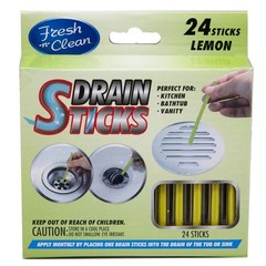 Fresh & Clean Drain Sticks – Lemon – 24 Sticks, Yellow