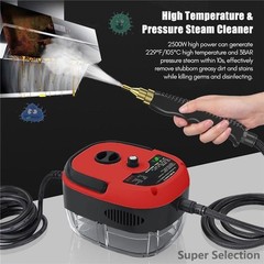 2500W Handheld Steam Cleaner High-Temperature With 3 Brush 1-Hour Continuous