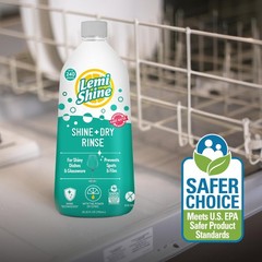 Lemi Shine and Dry Natural Dishwasher Rinse 25 Fl Oz (Pack of 1), White