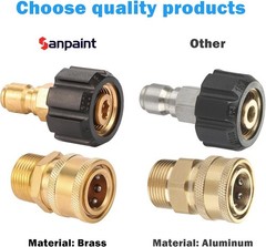 Pressure Washer Quick Connect Fittings, M22 14mm to 3/8, 2 Set