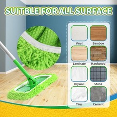 ZEHRAI 6Pcs Reusable Microfiber Mop Pads 10.3″ x 4.4″, Green 6 Pack
