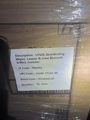 1 Pallet/75 Cases/450 Cans/36000ct Lysol Disinfecting Wipes Lemon & Blossom