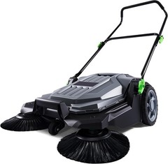 Walk-behind Hand Push Floor Sweeper 25.6″ Width 5 Gallon Waste Container