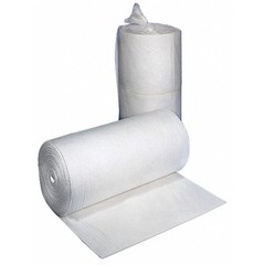 Brady Bro150 Sorbent Roll, 38 Gal, 30 In X 150 Ft, Oil, White, Polypropylene