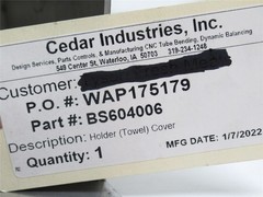 237026 New-No Box; Cedar Industries BS604006 Single Roll Paper Towel Holder; SS