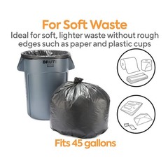 Coastwide 40-45 Gallon Trash Bag 40 X 48 High Density 22 Mic Black 150 Bags/Box