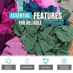 Recycled Color Knit T-Shirt Wiping Rags – 50 lbs. Case 2×25 lbs. Compressed Bags